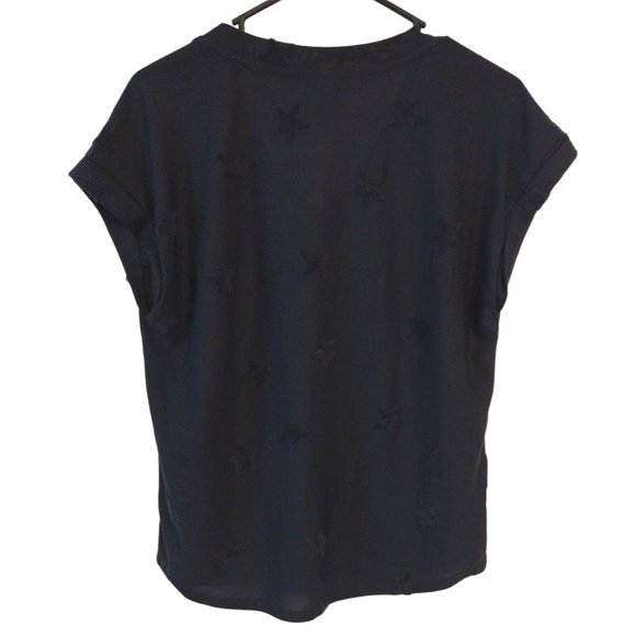 Bobeau Women's Small Blue Sleeveless Star Patterned Shirt - Picture 2 of 6